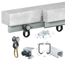 Sliding Track System Kit Galvanised Steel Bearing Industrial Curtain Privacy 