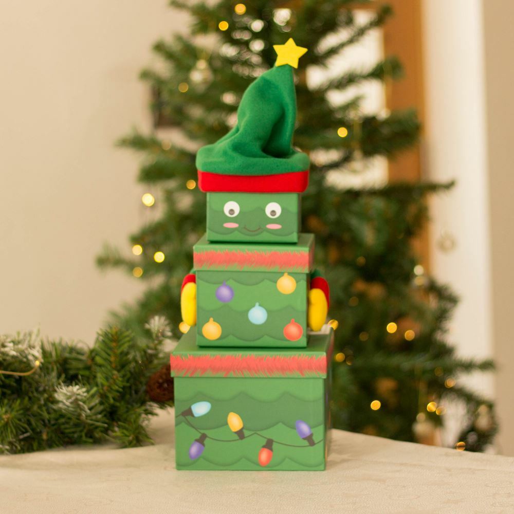 Stackable Christmas Tree Novelty Gift Boxes Small | Nested 3-Tier Stacking  X3 5033601498728 | Ebay