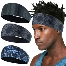 Camo Headband Stretch Sports Yoga Gym Hair Band Wrap Sweatband for Women Men US