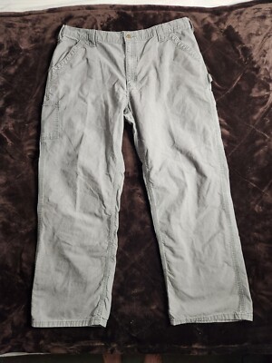 Carhartt Carpenter Canvas Pants Mens Size 40x29 Dungaree Gray