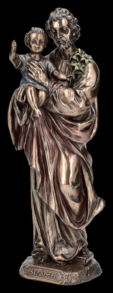 Veronese Holy Joseph Figure With Baby Jesus Religious Decor Icon