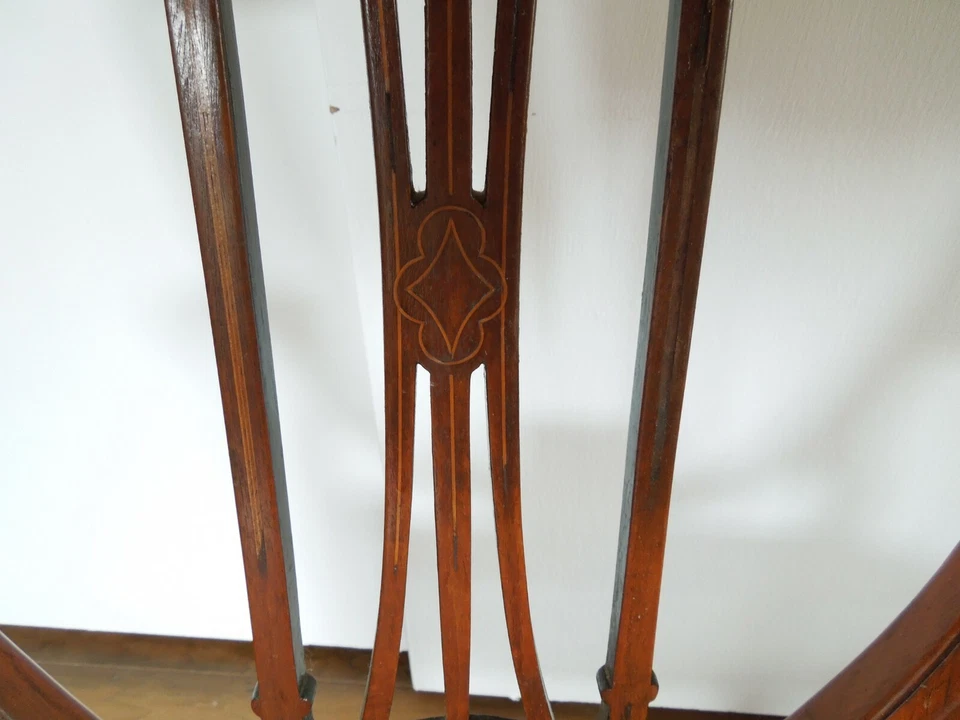 Antiguo sillón de comedor vintage de caoba georgiano blanco hepple con asiento tapizado Foto 3 de 4