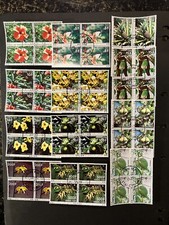 Comoros 1977 - Fauna and Flora stamps set block four CTO