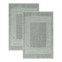 Greek Key Infinity Border Cotton Bathmat 900 GSM 2 Piece Bath Mat Set 22x35