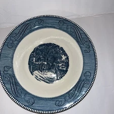 Royal China CURRIER & IVES Blue 10" Serving Bowl Home Sweet Home