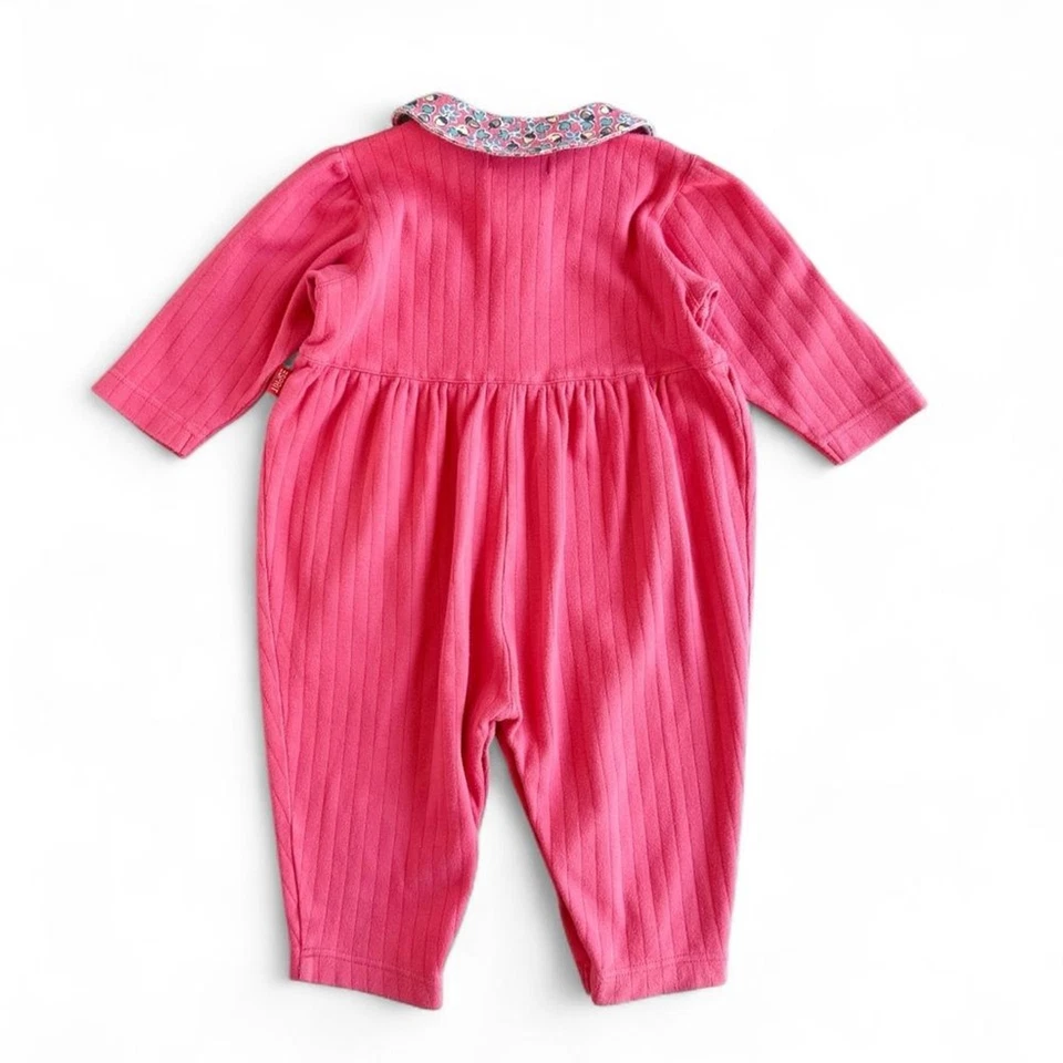 Винтажный 90-х Esprit Baby Girl розовый комбинезон 24 М цветочный воротник длинным рукавом цельный - Изображение 2 из 4