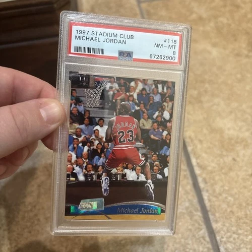 1997-98 Topps Stadium Club #118 Michael Jordan PSA 8 Graded Basketball Card NBA