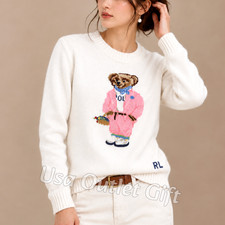 POLO PALPH LAUREN Polo White Bear Crewneck Women M, NWT