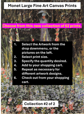 Monet Collection 2 of 2 of LARGE Fine Art Canvas Prints- Fine Art Décor
