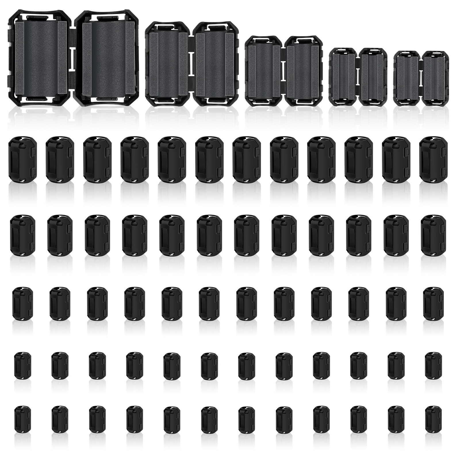 25Pcs Ferrite Chokes Ferrite Beads Snap on RFI EMI Noise Suppressor Cable Clip f