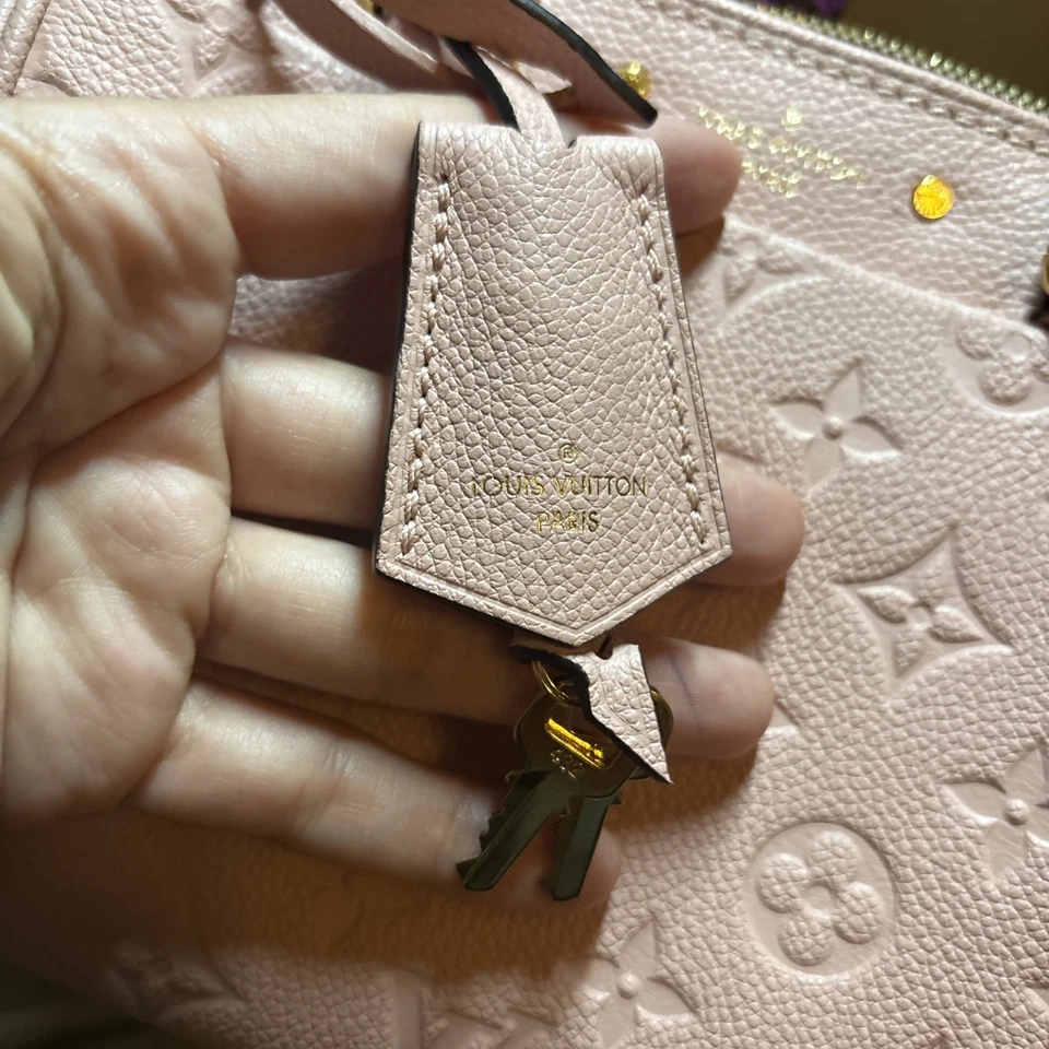 Louis Vuitton Rose Poudre Monogram Empreinte Leather Speedy Bandouliere 20 - Image 2 of 4