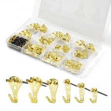130Pcs Picture Frame Hangers with Nails 10lbs to 100lbs Metal Photo Hanging Kit