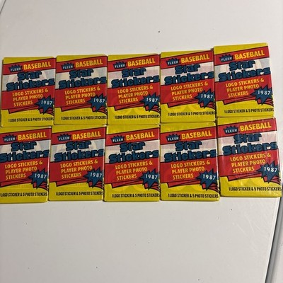 1987 Fleer Star Stickers Baseball Wax 10 Packs 