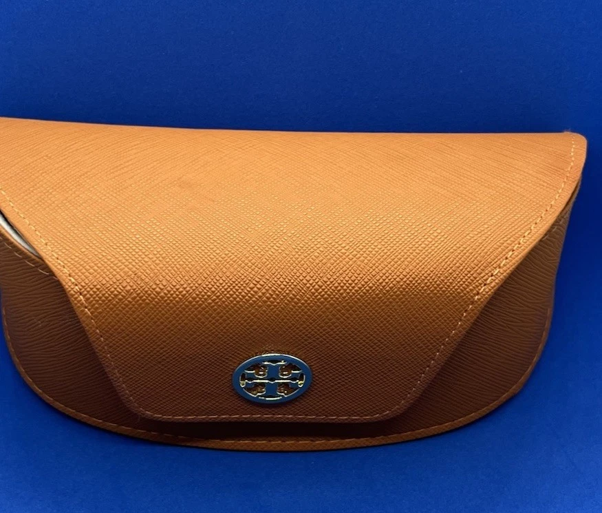 TORY BURCH NARANJA AUTÉNTICO GAFAS DE SOL GAFAS ESTUCHE DE CUERO Foto 3 de 4