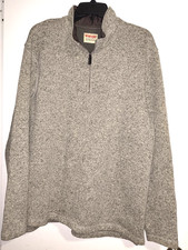 Wrangler Authentics Pullover Sweater Grey XL 1/4 Zip Long Sleeve