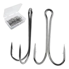  Double Fishing Hooks, 50pcs Classic Frog Hooks High Carbon Steel 8#-50pcs