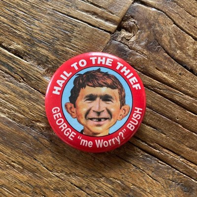 00s vintage pin badge Mad Magazine Alfred E. Neuman hippie