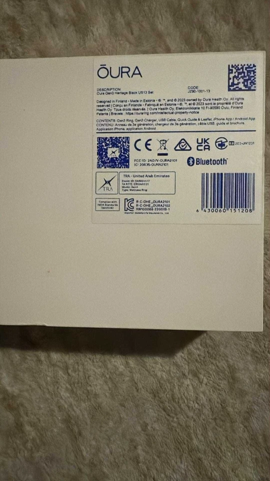 Oura кольцо поколения 3 наследия черный - размер 13 - новый запечатанный - Изображение 2 из 2