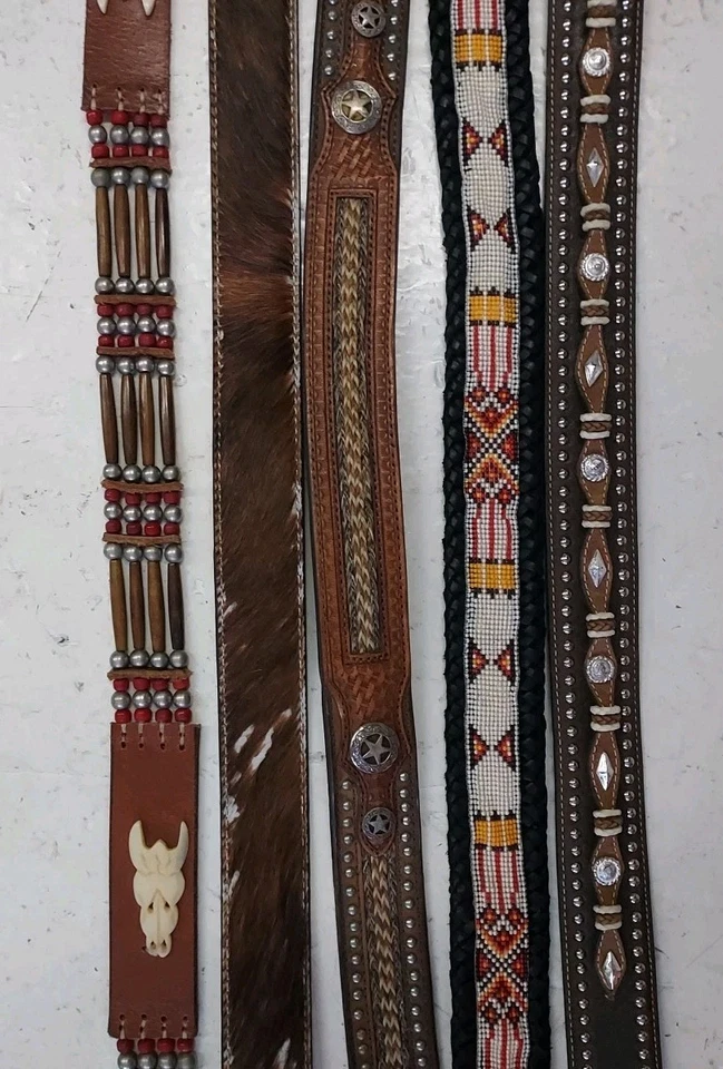 CINTURÓN CONCHO WESTERN DE CUERO GENUINO PARA HOMBRE Lote de 5 NOCONA TONY LAMA Talla 38 TOOLED Foto 3 de 4