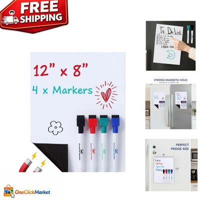 Compact Magnetic Whiteboard Organizer - 8x12 Inches, Perfect for Lists & Plans