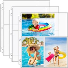 MaxGear 30 Pack 4x6 Photo Sleeves for 3 Ring Binder 4" x 6"-3 pockets, Clear
