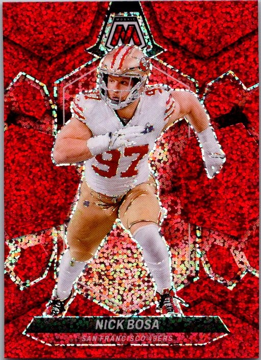 2024 Panini Mosaic #195 Nick Bosa Red Sparkle