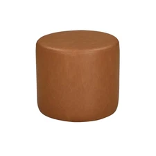 Lifestyle Solutions 19” Wentworth Ottoman Round Faux Leather Bench, Stationar...