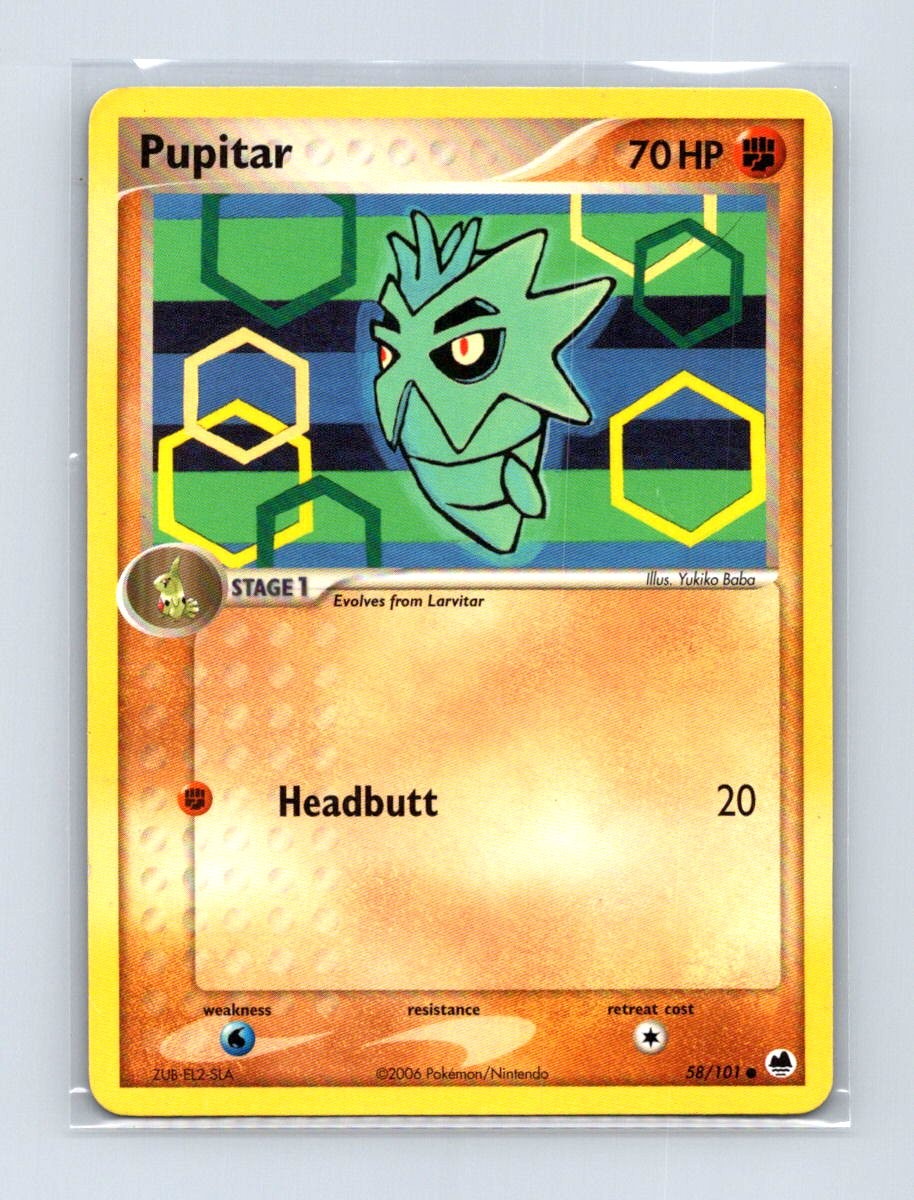 Pupitar 58/101 Common Dragon Frontiers Pokemon Lightly Played