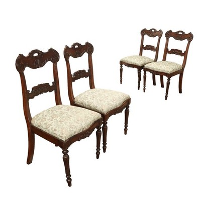 Antique Chairs Restoration Period Carved Mahogany XIX Century Originals