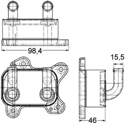 ENGINE OIL COOLER MAHLE ORIGINAL CLC 168 000P A FOR VAUXHALL ASTRA IV 55KW,48KW - Picture 3 of 8