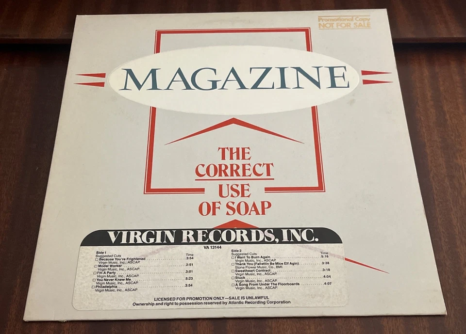 MAGAZINE 1980 US VIRGIN PROMO LP THE CORRECT USE OF SOAP TIMER SHEET UNPLAYED - Image 4 of 4