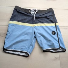 Vissla Dredges Stretch Boardshorts Mens 32 Blue Beach Swim Casual Summer 9"