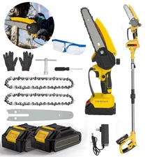 2in1 Cordless Pole Saw & Mini Chainsaw Long Reach 21V Electric Chain Saw 6-inch