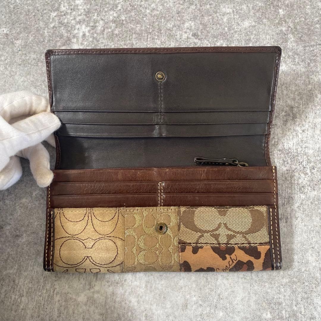 COACH Patchwork Crocodile Python Leather Long Wal… - image 15