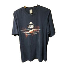 Adidas USA Soccer Navy T-Shirt 2010 World Cup South Africa Mens XL FIFA USMNT