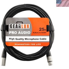 XLR Microphone Cable, Fully Balanced, Male to Female, 25 Feet - Single Pack