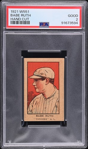 1921 W551 Babe Ruth Hand Cut PSA 2