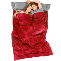 Double Sleeping Bag with 2 Pillows, 220 x 150cm Sleeping Bag UK