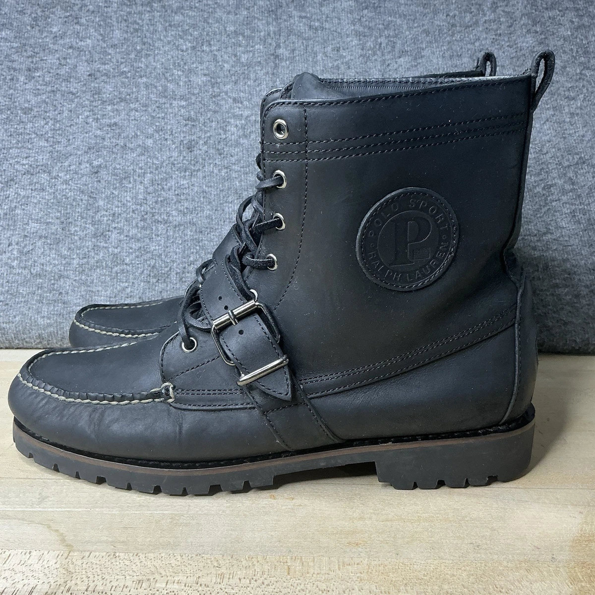 Polo Ralph Lauren Black Buckle Boots for Men for sale | eBay display picture 3
