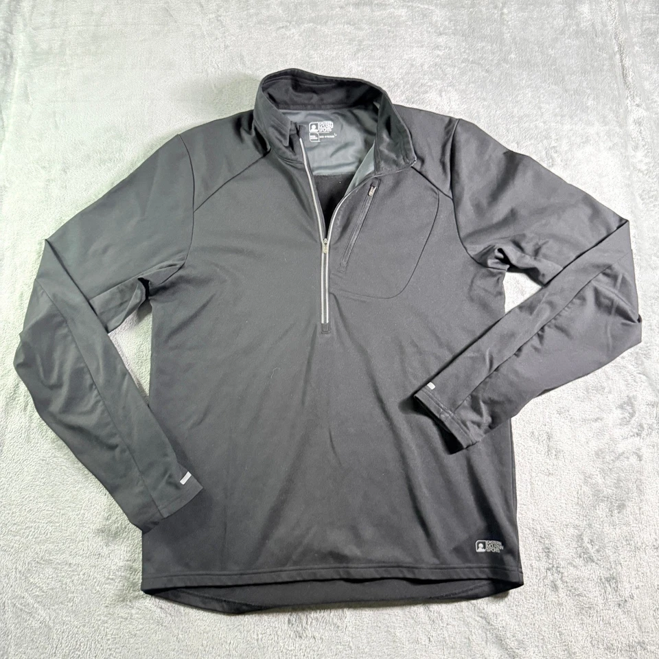 Pullover Eastern Mountain Sports con cremallera de cuarto para hombre mediano negro manga larga Foto 2 de 4