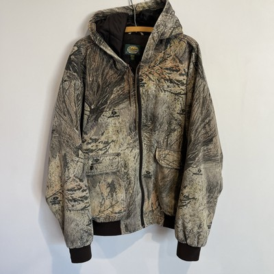 #ad Vintage Mossy Oak Camo Jacket Cabellas Hooded Full Zip Men’s 2X $99.00