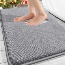 OLANLY Thick Memory Foam Bath Mat Rug 30x20, Extra Soft 30 x 20, Grey 