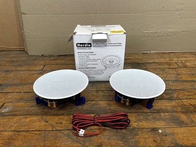 Herdio HCS418BT Bluetooth Ceiling Speakers Pair 4'' in Ceiling Mount White New