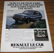 1980 VINTAGE AD~THE 80 RENAULT LE CAR~EASES GAS PUMP SHOCK