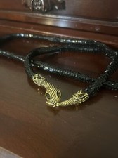 Vintage DL Auld Snake Necklace Belt Gold Tone RARE Metallic Mesh Signed