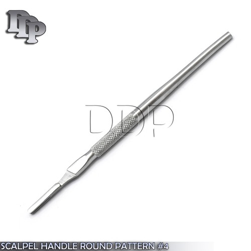 1EA NEW SCALPEL HANDLE ROUND PATTERN #4 SUITABLE FOR DERMAPLANING STEEL - Picture 3 of 3