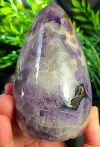 Grande 5" 1.033g A+ Chevron Dream Amatista Druzy Geoda Cristal Tallado Forma Libre - Imagen 2 de 20