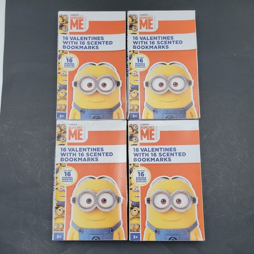 Minion Valentines Despicable Me Menge 4 Packungen Duftlesezeichen 16x4 = 64 Karten