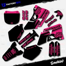 Black & Pink Smokin Graphics Kit fits Yamaha Yz125 Yz250 00-01 Plates YZ 125 250