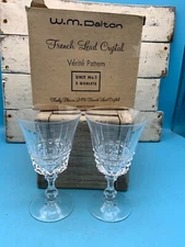 Vintage W.M. Dalton French Lead Crystal Goblets (2), France